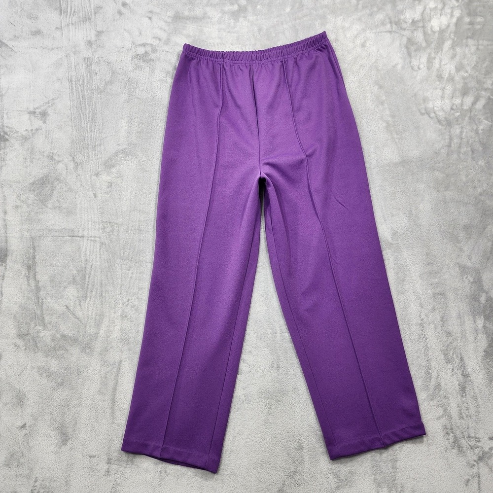 Vintage Haband Pants Womens 18P PETITE Purple Pull On Straight Casual Stretch